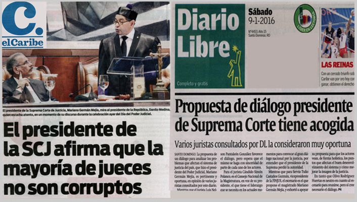 Imagen Diarios destacan labor del presidente de la SCJ y el CPJ para que la administración de justicia funcione